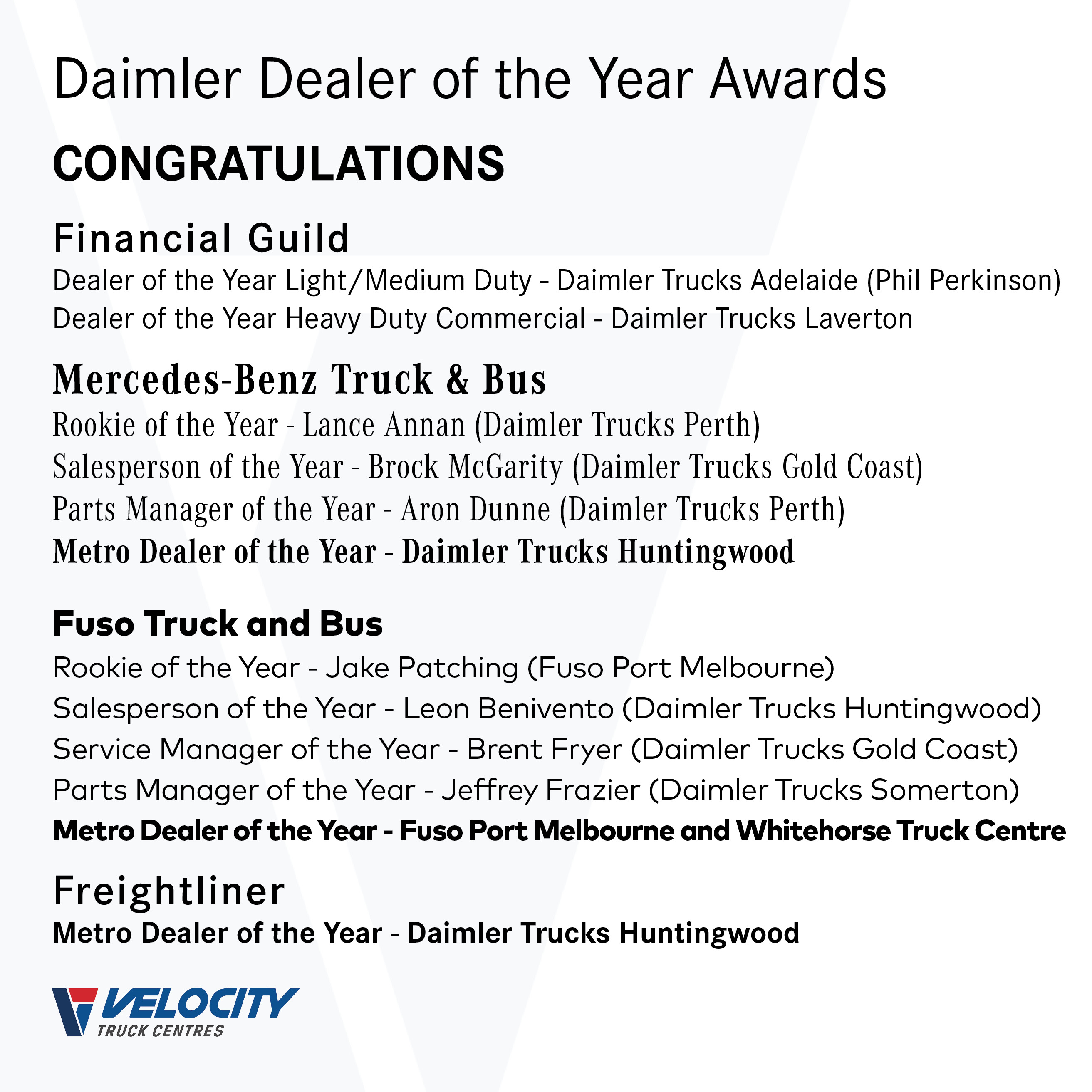 Daimler Dealer of the Year Awards